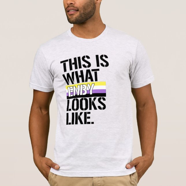 So sieht Enby aus T-Shirt (Vorderseite)