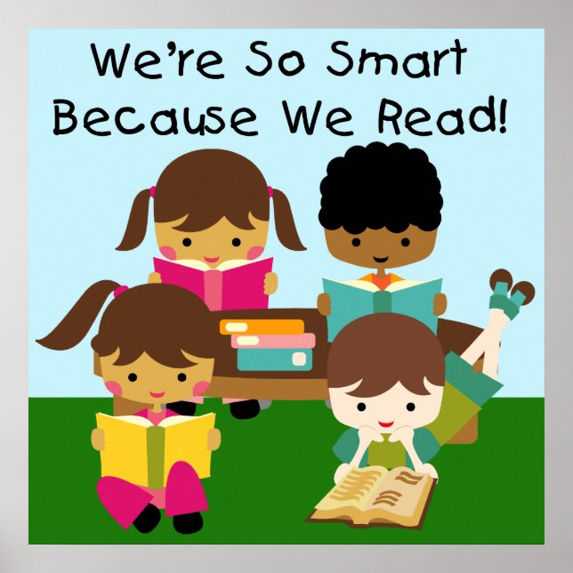 So Smart Because We Read Classroom Poster (Vorne)