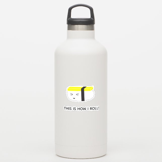 So spiele ich Sushi Illustration Aufkleber (Wassserflasche)