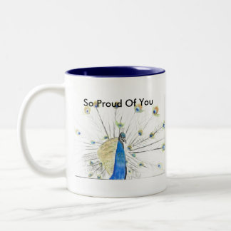 So stolz auf Sie Pfau Tasse… Zweifarbige Tasse