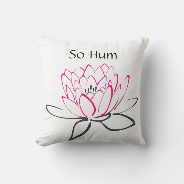 So Summen-rosa schwarzes Lotus-Kissen Kissen (Vorderseite)