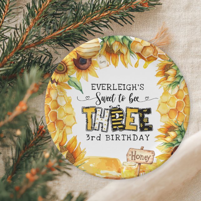 So süß zu drei Blumengebäck 3. Geburtstag Pappteller (Von Creator hochgeladen)