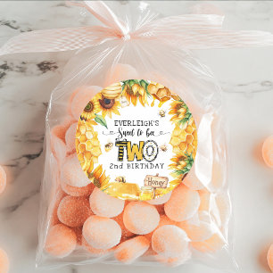 So süß zu zwei blumigen 2. Geburtstag Runder Aufkleber