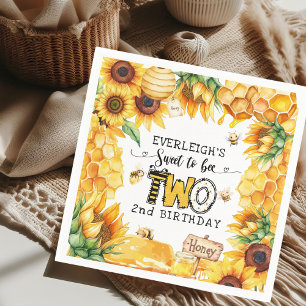 So süß zu zwei blumigen 2. Geburtstag Serviette