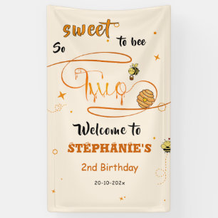 So süß, zwei niedliche Honigbienen zum 2. Geburtst Banner