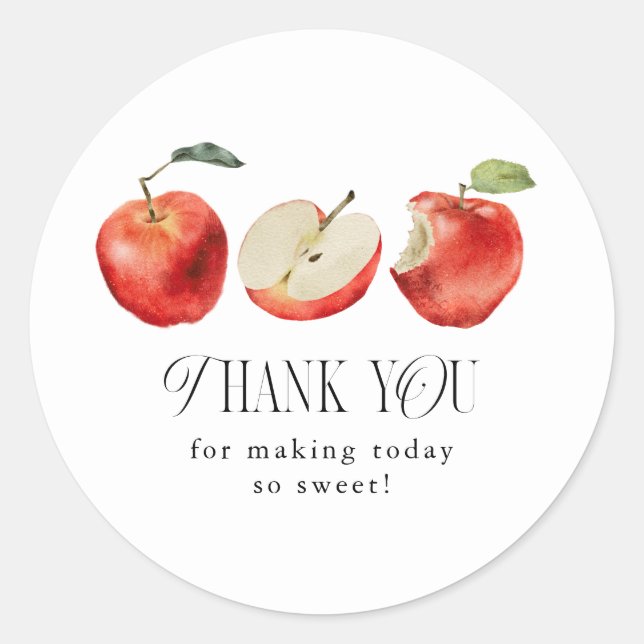 So Sweet Apple Brautparty Gefallen Runder Aufkleber (Vorderseite)