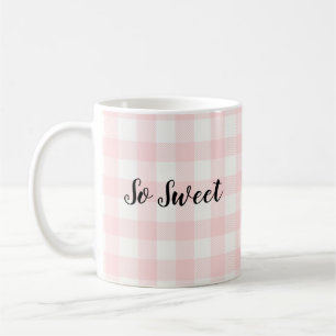 So Sweet Pink Karo Muster Kaffeemaschine Tasse