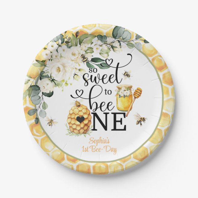 So Sweet to Be One 1st Birthday Plate Pappteller (Vorderseite)