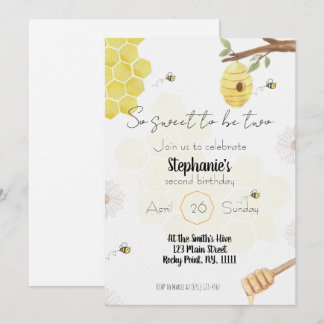 so sweet to be two- bee edit birthday invitation einladung