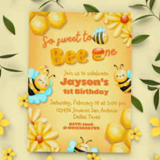 So Sweet to Bee One - 1. Geburtstag Einladung