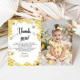 So Sweet To Bee Yellow Birthday Photo Dankeskarte