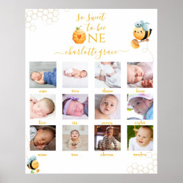 So Sweet zu werden ein 12 Monate Foto Collage Whit Poster