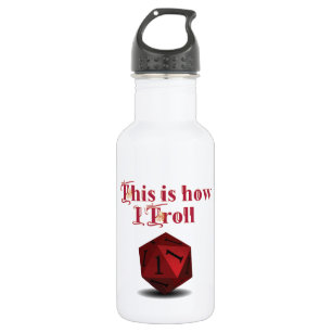 So troll ich - kritische RPG-Würfel Edelstahlflasche