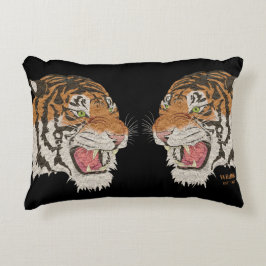 So verärgert und bitter Kämpfer Tiger Black Dekokissen