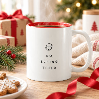So verdammt müde zweifarbige tasse