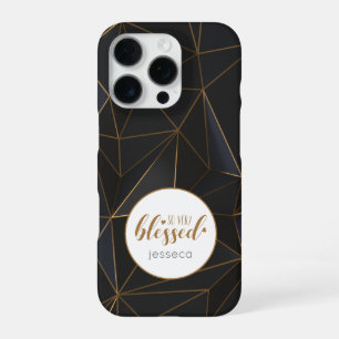 So Very Blessed Schwarzes Gold Personalisiert iPhone 16 Pro Hülle