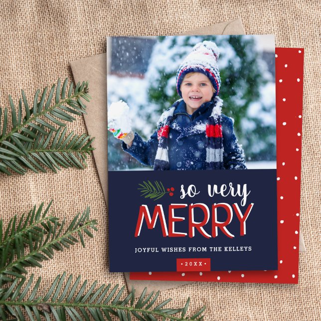 So Very Merry Holiday Carte photo (Créateur téléchargé)