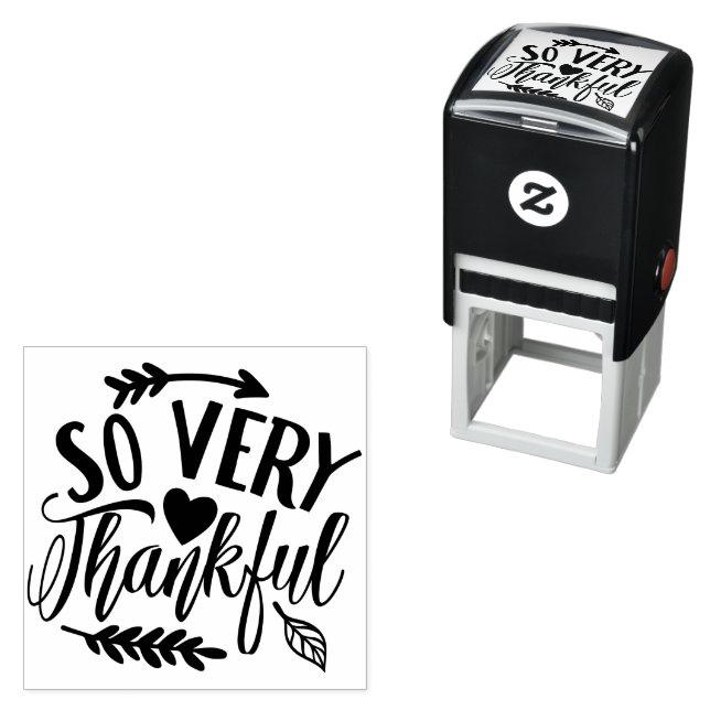 So Very Thankful Typography  Permastempel (Beispiel)