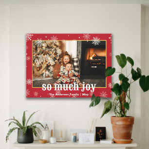 So viel Freude Funny Christmas Family Foto Leinwanddruck