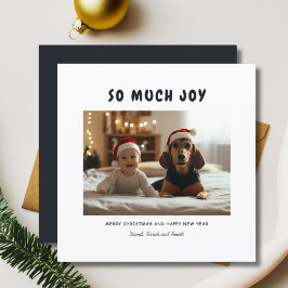 So viel Freude Weihnachten Funny Baby Hund Foto Bl