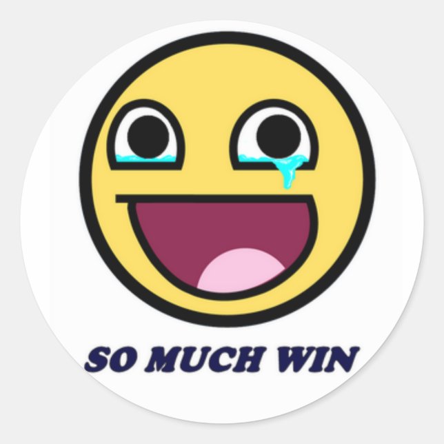 So viel gewinnen! runder aufkleber (Vorderseite)