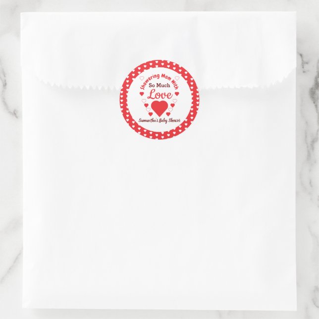 So viel Liebe Babydusche Runder Aufkleber (Tasche)
