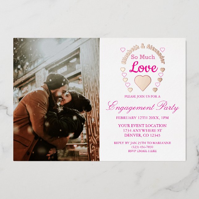 So viel Liebe Hochzeitspartei Folieneinladung (Vorderseite)
