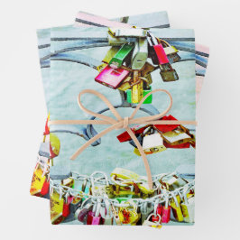 So viel Liebe! Liebe sperrt für ewige Liebe Geschenkpapier Set