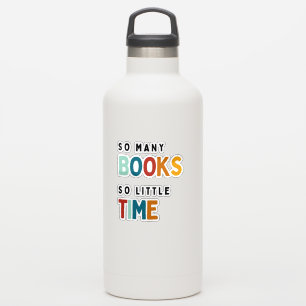 So viele Bücher, leuchtender Bücherwurm Aufkleber