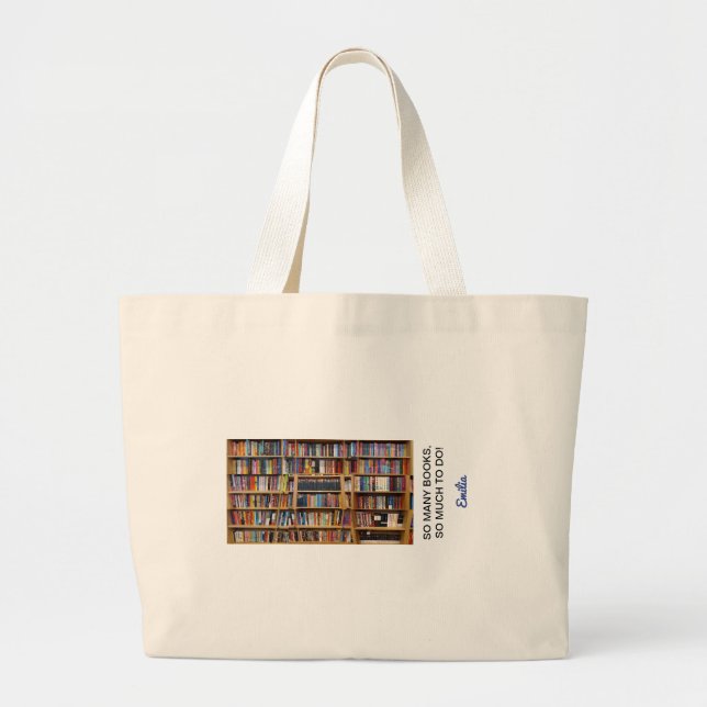 So viele Bücher Quotenbuchliebhaber, Personalisier Jumbo Stoffbeutel (Vorne)