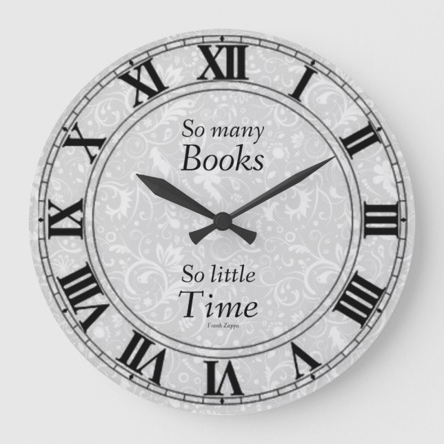 So viele Bücher schließen sich an Große Wanduhr (Vorderseite)