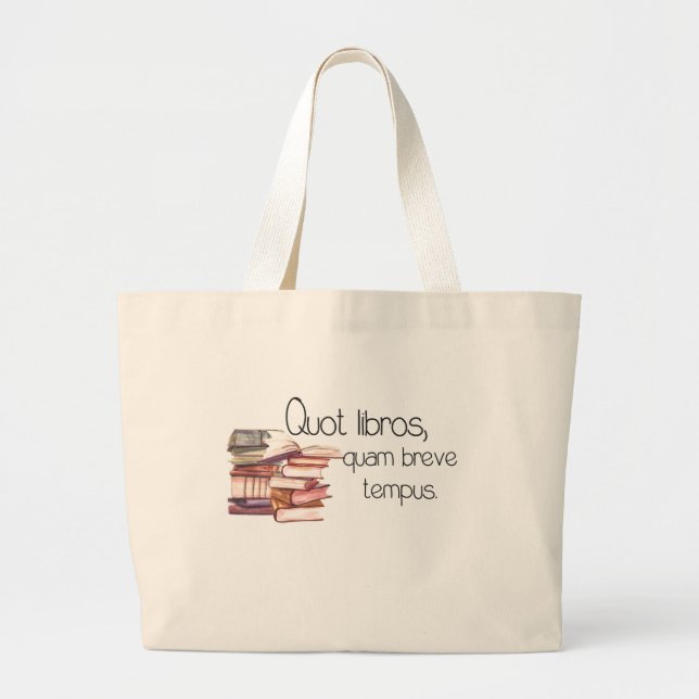 So viele Bücher, so wenig Zeitbibliotheks-Tasche Jumbo Stoffbeutel (Vorne)