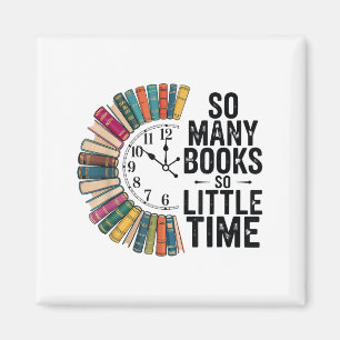 So viele Bücher wenig Zeit, Retro buchen Liebe Magnet
