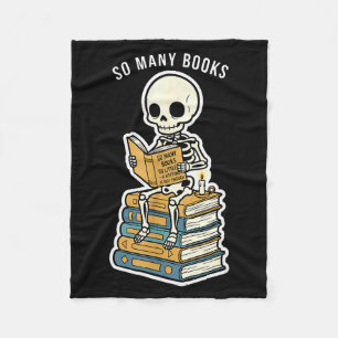 So viele Bücher, wenig Zeit Skelett Kerzenlicht Fleecedecke