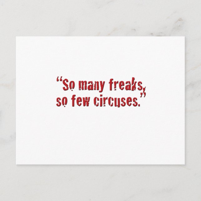 "So viele Freaks… Postkarte (Vorderseite)