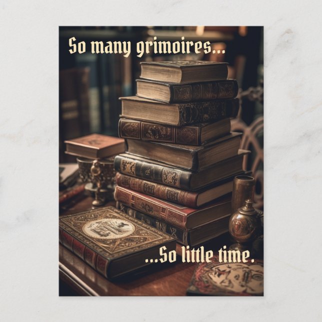 So viele Grimoires Wicca Postkarte (Vorderseite)