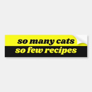 So viele Katzen so wenige Rezepte Autoaufkleber
