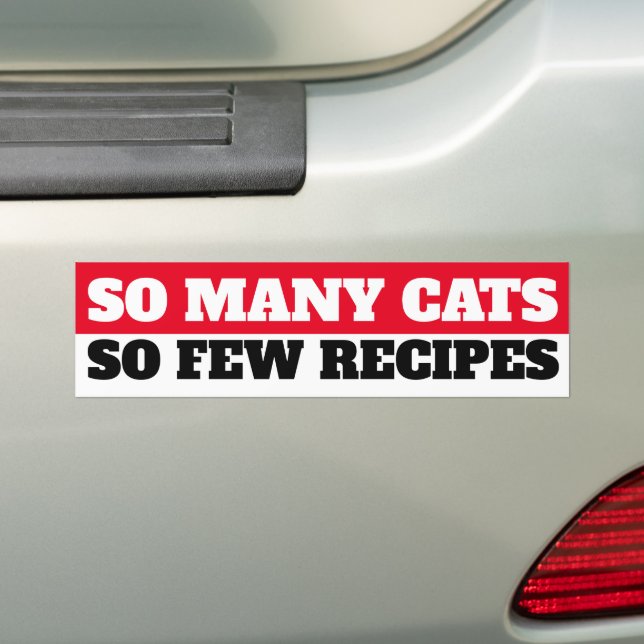 So viele Katzen. So wenige Rezepte Autoaufkleber (Auf Auto)