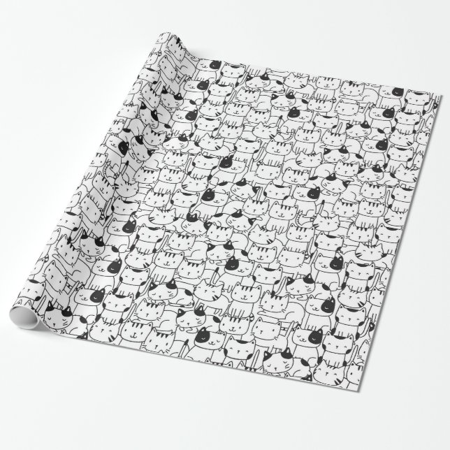 So viele Katzenmuster Papier Geschenkpapier (Ungerollt)