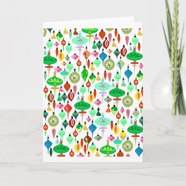 So viele Ornamente Feiertagskarte (Vorderseite)