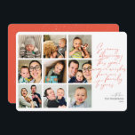 So viele Segen Jahr in Review Foto Collage Red Feiertagskarte<br><div class="desc">Eine moderne Karte mit einer einfachen Nachricht mit einer Collage aus Foto und einem Vorlagenraum auf der Rückseite für ein Jahr in Rezension. Die Nachricht lautet: "So viele Segnungen in diesem Jahr, herzliche Wünsche von unserer Familie an Ihre" Personalisieren Sie die Front und zurück. Farbe: rote Koralle ***Ich empfehle, Ihre...</div>