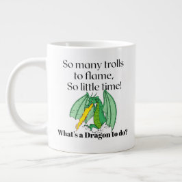 So viele Trolle zu flammen - schnörkeliger Drache Jumbo-Tasse