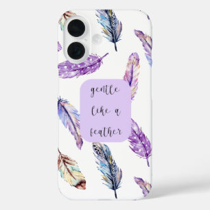 So wie ein Lila Feather-Muster iPhone 16 Hülle