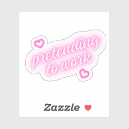 So zu arbeiten | Pink Hearts Neon Niedlich Funny Aufkleber