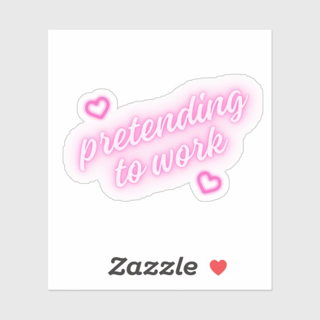 So zu arbeiten | Pink Hearts Neon Niedlich Funny Aufkleber (Blatt)