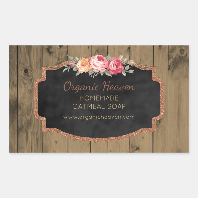 Soap artisanal Rustique Bois Chalkboard Étiquette  (Devant)