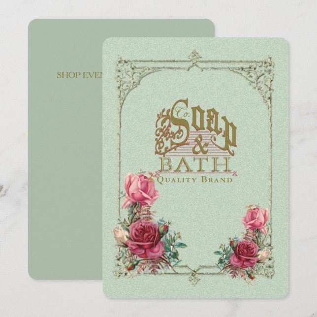 SOAP & BATH ~ Einladung / Event-Karte (Vorne/Hinten)