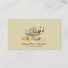 Soap Bath tub green bubble Visitenkarte
