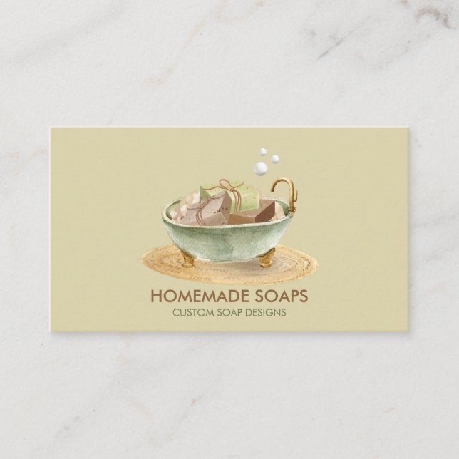 Soap Bath tub green bubble Visitenkarte (Vorderseite)