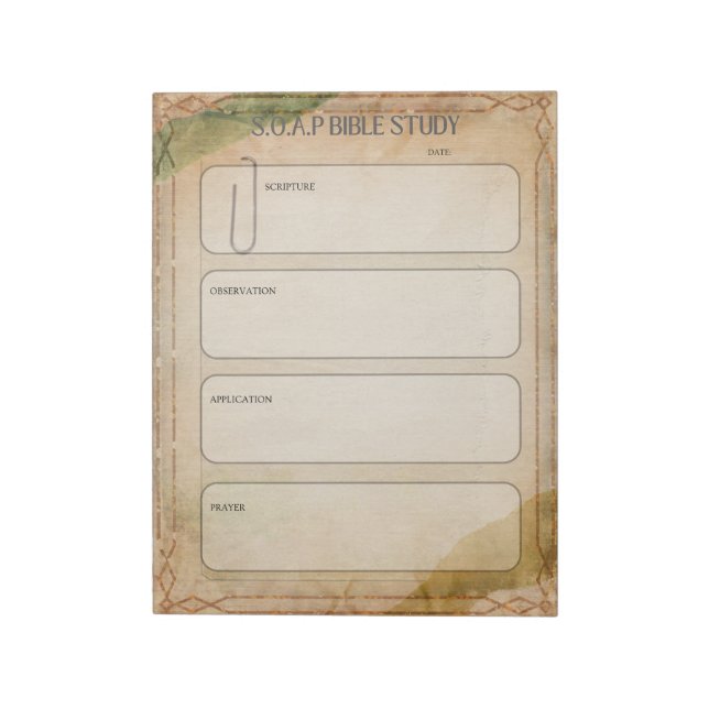 SOAP Bible Study Notepad Notizblock (Rotiert)